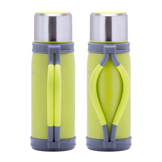 Термос 1200 мл. из нержавеющей стали Kamille KM-2015 с ручкой и ремешком.