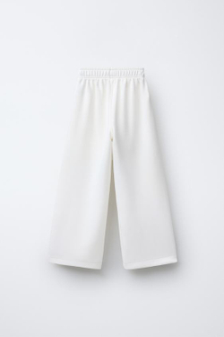 ZARA БРЮКИ WIDE LEG ИЗ МОДАЛА, ЭКРЮ