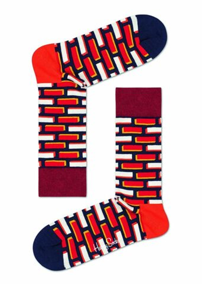 Носки унисекс Brick Sock с цветными кирпичиками (Размер: 29) (Цвет: темно-синий)