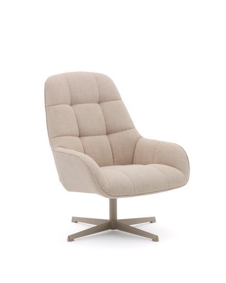 Jaspe Вращающееся кресло бежевого цвета с серой отделкой металла Испания 