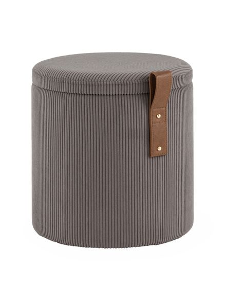 Пуф Руни XS с ящиком вельвет тёмно-серый