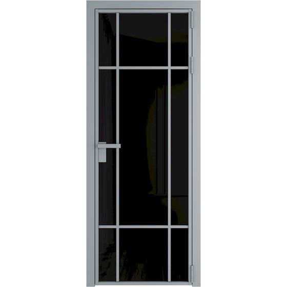 Алюминиевая дверь 8AG серебро остеклённая