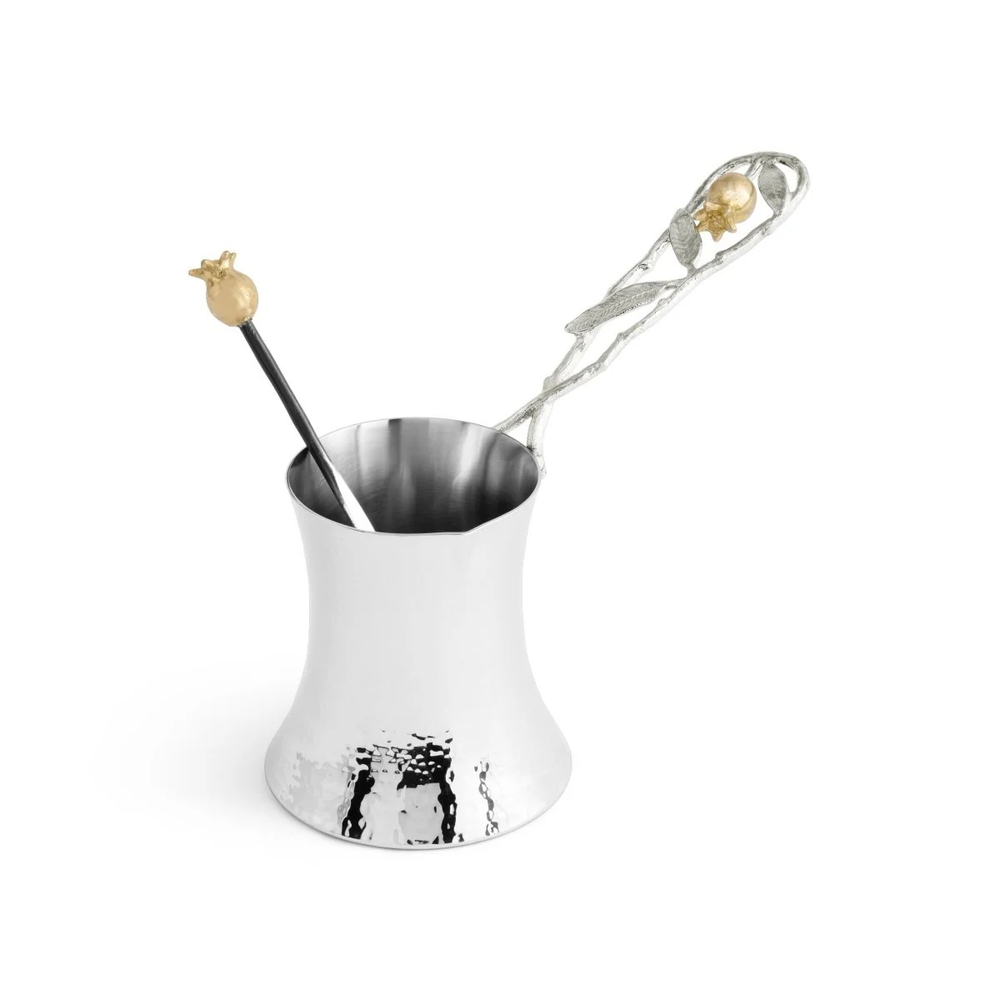 Турка для кофе с ложкой Michael Aram Pomegranate Silver & Gold средняя