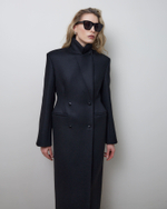 Пальто с формообразующими бедрами из шерсти Гуччи черный