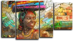 Модульная картина "Африканские иллюзии"