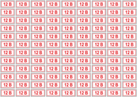 Набор наклеек на розетки "12В", 3х1,5 см.