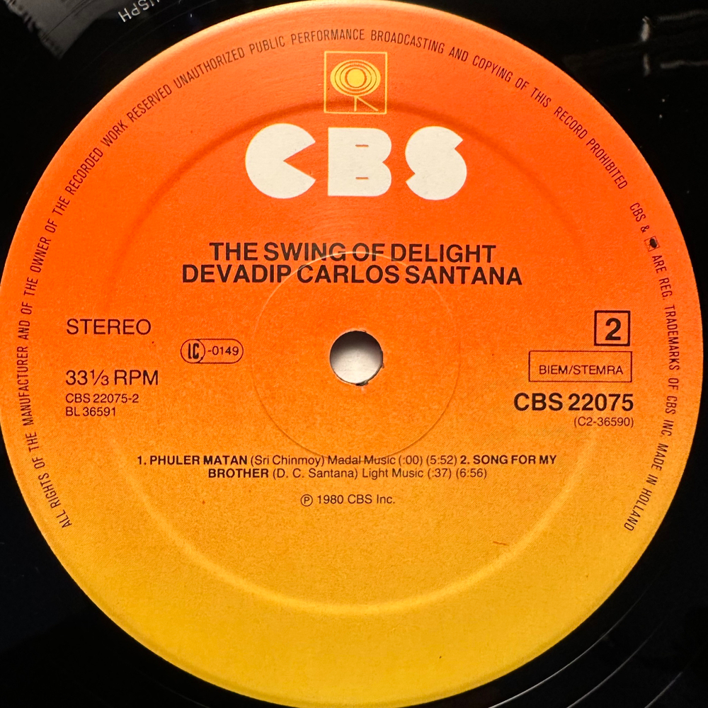 Devadip Carlos Santana ‎– The Swing Of Delight 2LP (Голландия 1980г.)