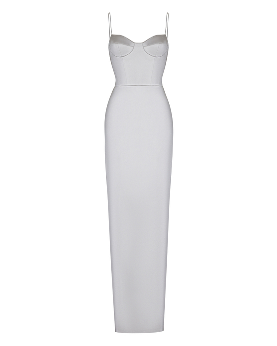 Платье-бюстье макси из сатина