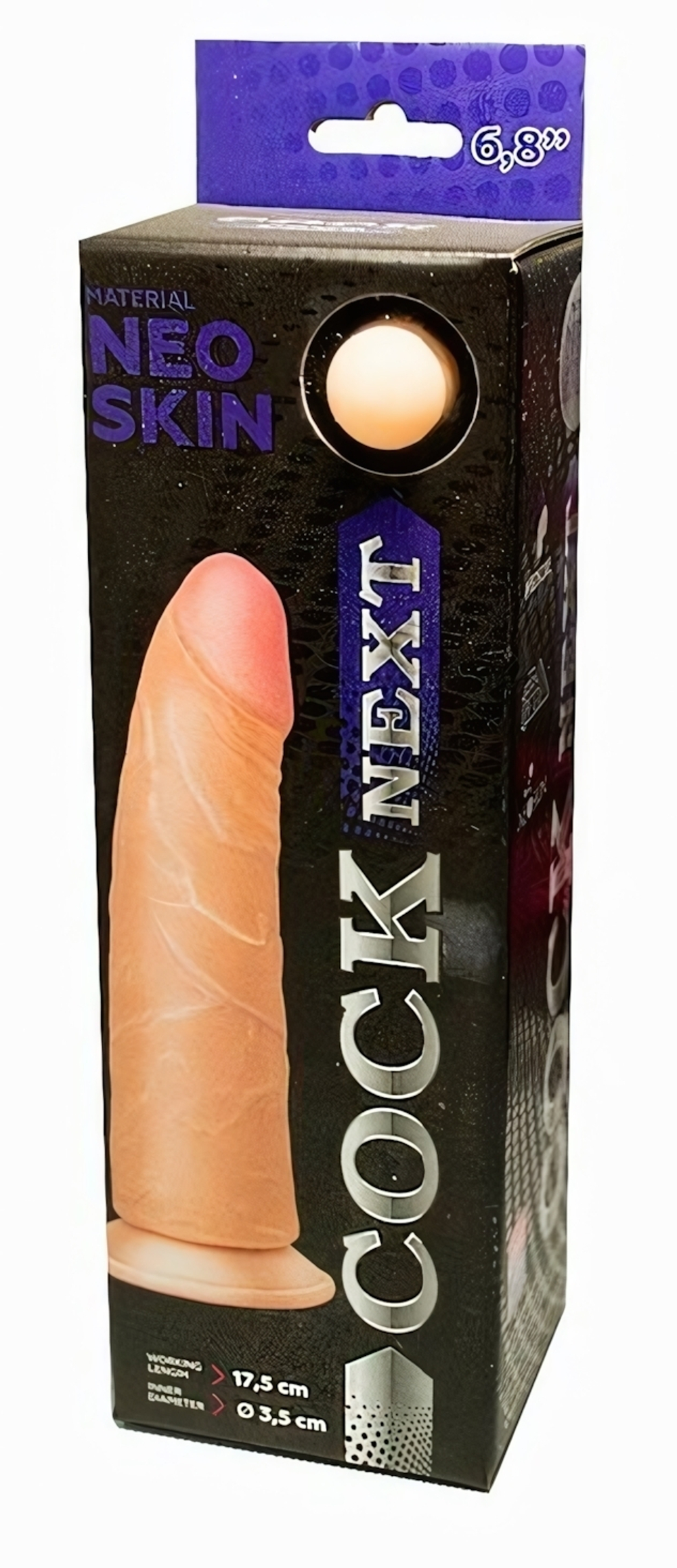 Реалистичный фаллос из кибер-кожи Cock Next на присоске (17,5 см) (Цвет: телесный)