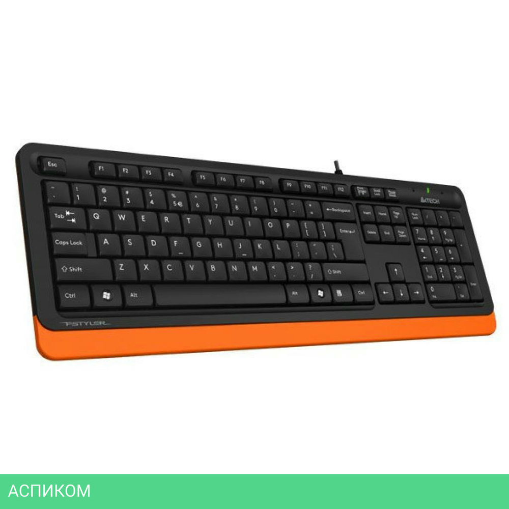 Клавиатура A4 Fstyler черный/оранжевый (FK10)