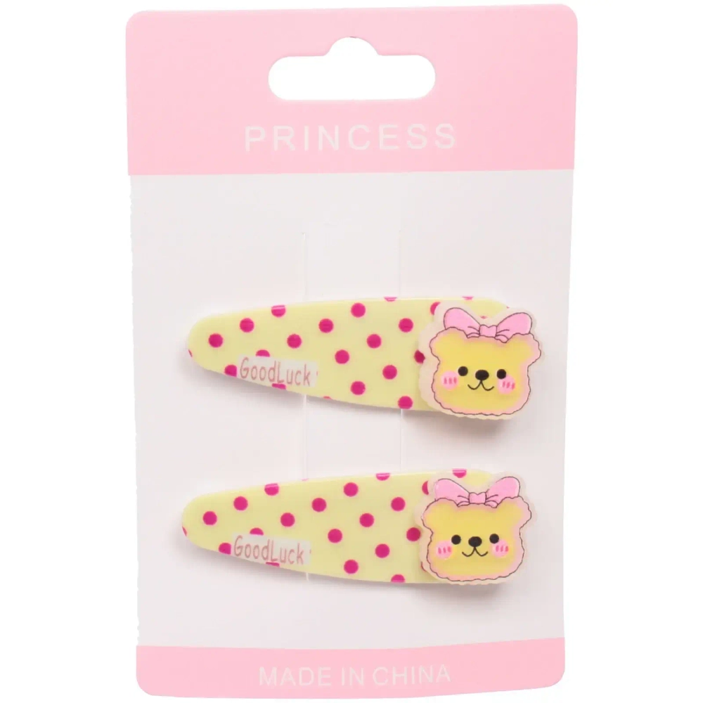 Зажимы для волос детские 2шт «Happy smile», мишка с бантиком, микс 4 цвета, 5*2см