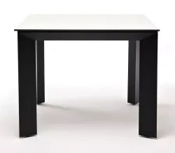 "Венето" обеденный стол из HPL 90х90см, цвет молочный, каркас черный