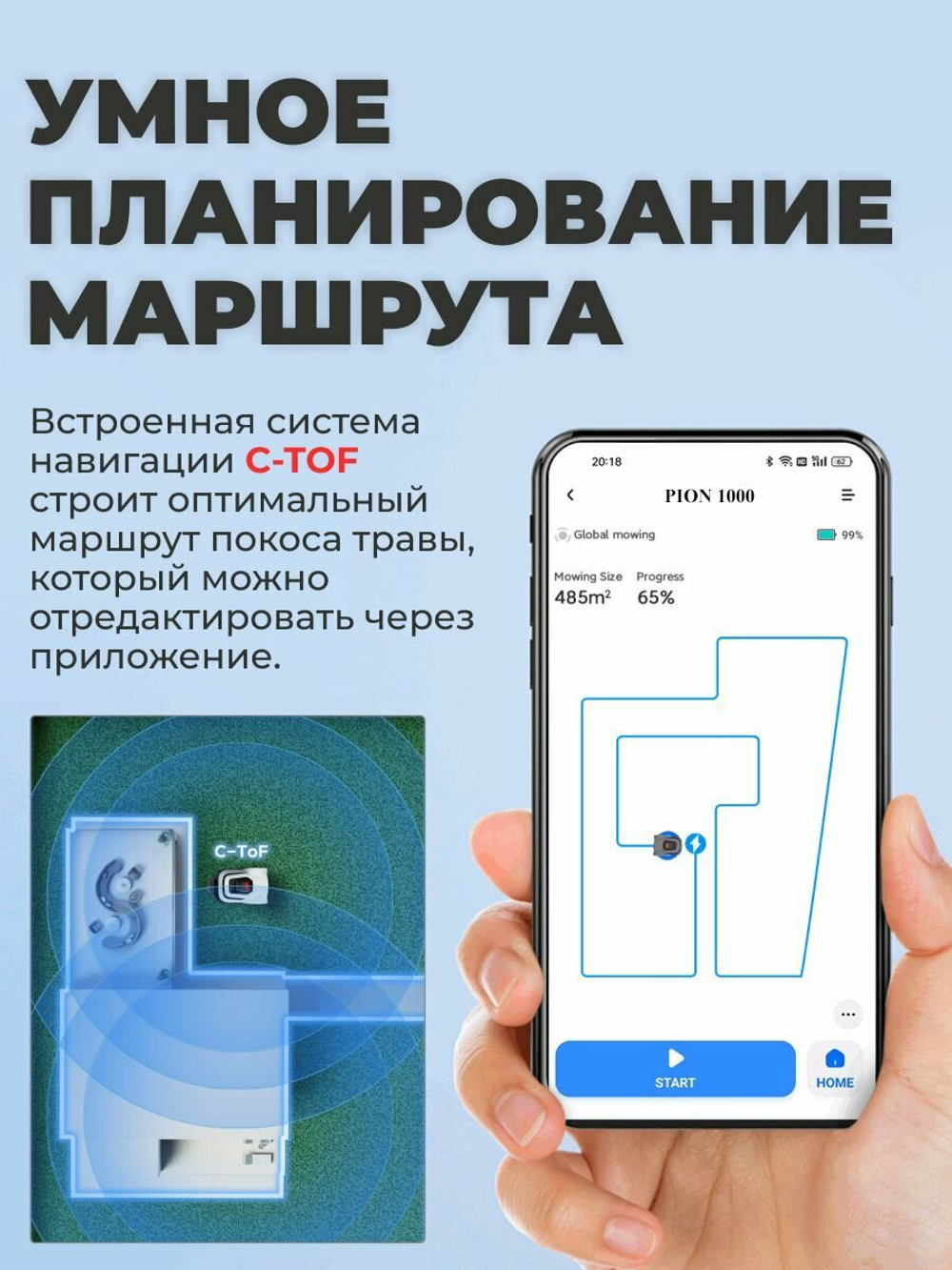 Робот-газонокосилка ANTHBOT PION 1000 с проводной навигацией для участков 600–1000 м² (6–10 соток)