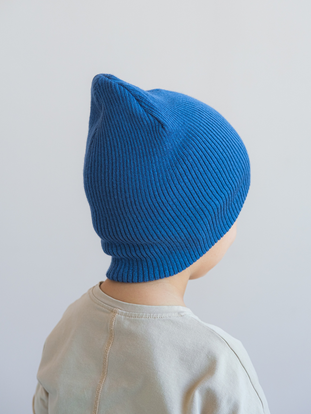 Шапка вязаная хлопковая ТВИНС(Черный, джинс)