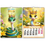 Календарь на ригеле 2025"Символ года - Змея в цветах» 29*42см