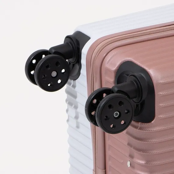 Чемодан большой 26&quot;, кодовый замок, цвет белый/розовый