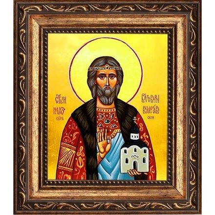 Владислав Сербский Святой Князь. Икона на холсте.