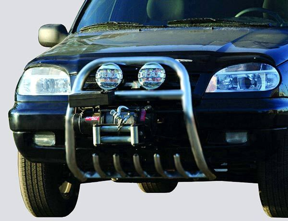 Защита переда под лебедку (Ø=63,5 мм) Chevrolet Niva (- 03.2009)