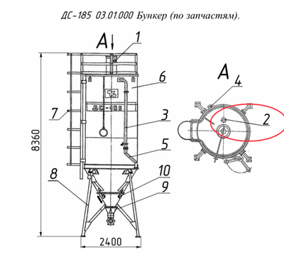 ДС-185 40.04.000-02 Сигнализатор уровня сыпучих материалов с крыльчаткой