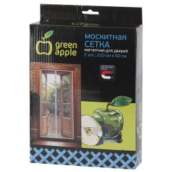 GBN007 GREEN APPLE Магнитная сетка на дверь 2штx210смx50см, магнитный замок, 12шт липучка крепежная