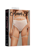 Трусики-танга с украшенным кристаллами поясом (Размер: M) (Цвет: черный)