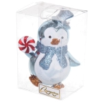 Ёлочная игрушка «Пингвин с леденцом» 10*6*11 см, голубой