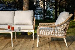 "Венеция" лаунж-зона из искусственного ротанга, цвет соломенный