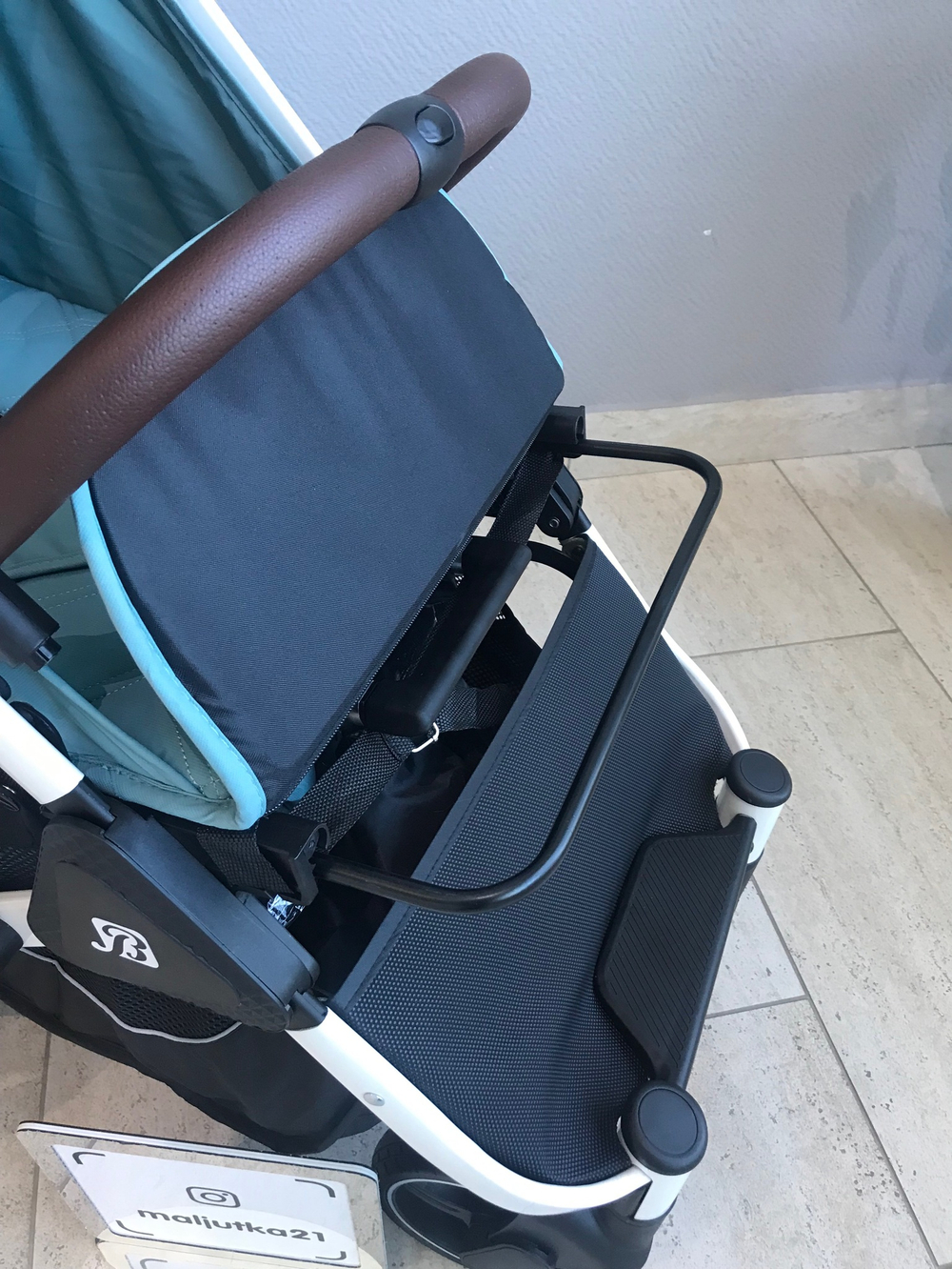 Коляска прогулочная Babalo 2024 Озёрный текстиль на белой раме