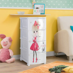Комод детский 4 ящика, Красотка, 38х47х98 см, бел, Росспласт, РП-451