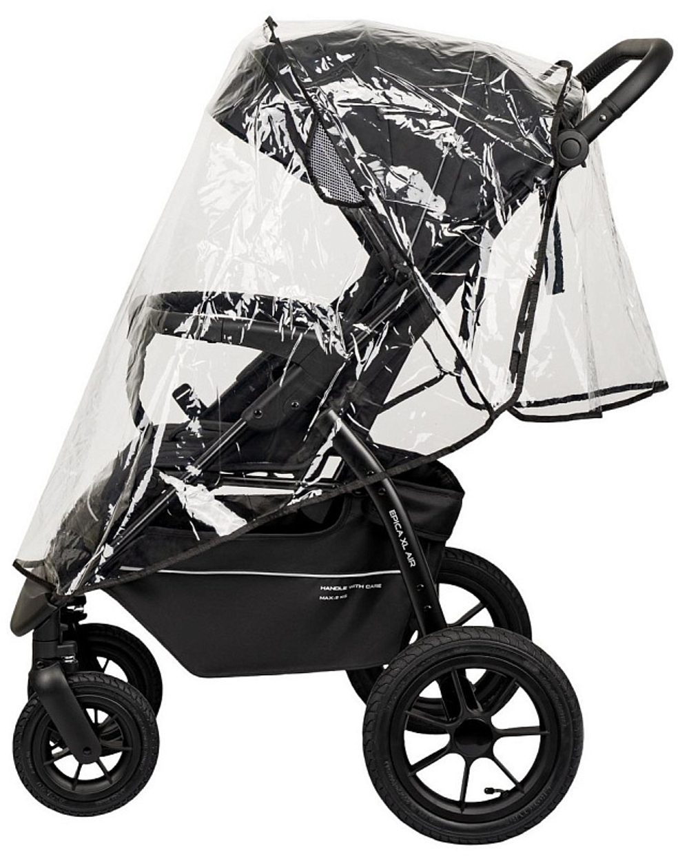 Детская прогулочная коляска Indigo Epica XL Air с сумкой 2025 черный