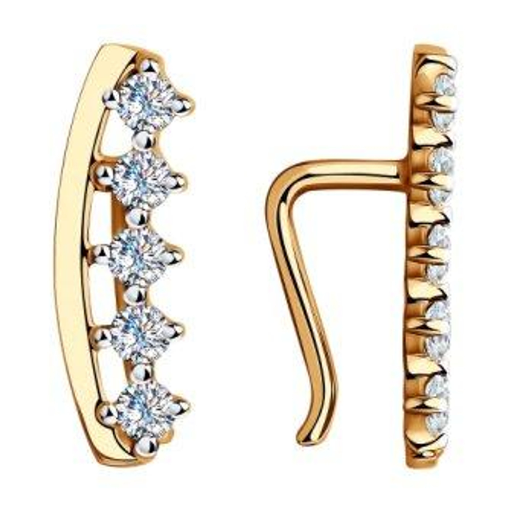 Серьги из золота с фианитами