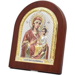 Скоропослушница. Маленькая икона Божьей Матери в серебряном окладе.