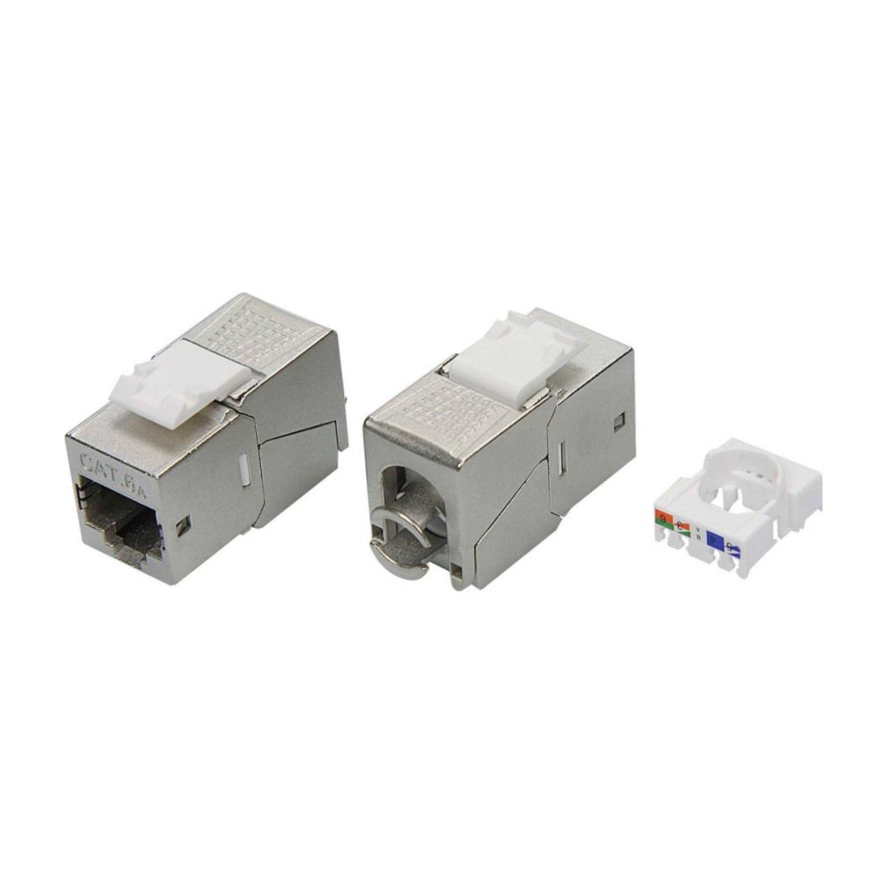 Модуль  Keystone RJ45 CAT6A экранированный, 90 градусов, серебристый (форм-фактор S19)