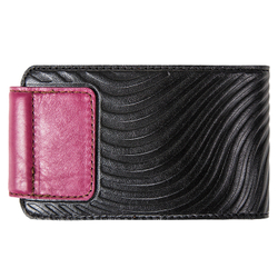 Визитница карманная «Waves». Цвет черный-фуксия