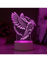 Светильник 3D ночник RISALUX «Птица», LED RGB, от сети, 13.5