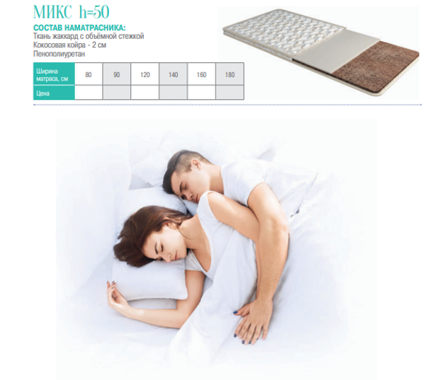 НАМАТРАСНИК МИКС h=50мм.