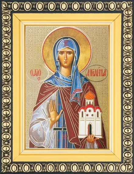 Икона "Ангелина Сербская" 6х9 в раме 8х11