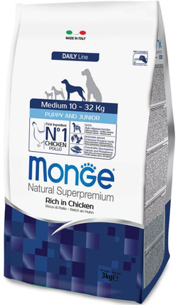 Monge Dog 3кг Medium корм для щенков средних пород