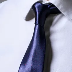 Галстук синий в красную крапинку