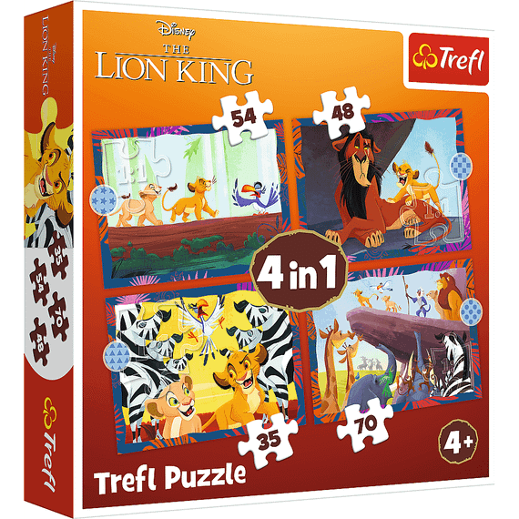 Pazl \ Puzzle \ Пазлы Puzzles - "4in1" - Brave Lion King / Disney Lion King