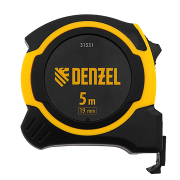 Рулетка 5м х 19мм, двухкомп. корпус, магнитный обрезиненный зацеп Denzel 31531