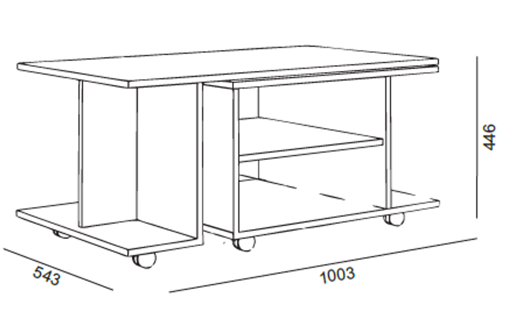 Стол журнальный раскладной "Пшенек 6" (дуб ирландский/бел лиственница), ЛДСП, Комфорт-S, г. Ижевск Русский