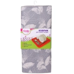 Коврик для сушки посуды 38*50см «Листья» серые