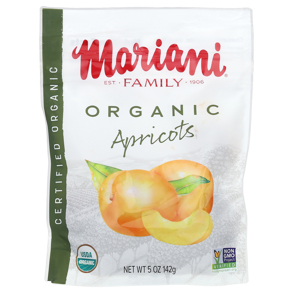 Mariani Dried Fruit, Органические сушеные на солнце - несульфидные, абрикосы малатья, 142 г (5 унций)