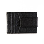 Маленький мужской чёрный кошелёк-карточница (картхолдер) из натуральной кожи DoubleCity 201803-120A