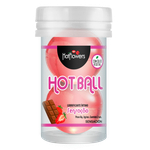 Лубрикант AROMATIC HOT BALL на масляной основе в виде двух шариков (аромат клубники в шоколаде)