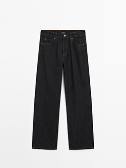 Massimo Dutti Джинсы со средней посадкой и широкими штанинами, темно-серый