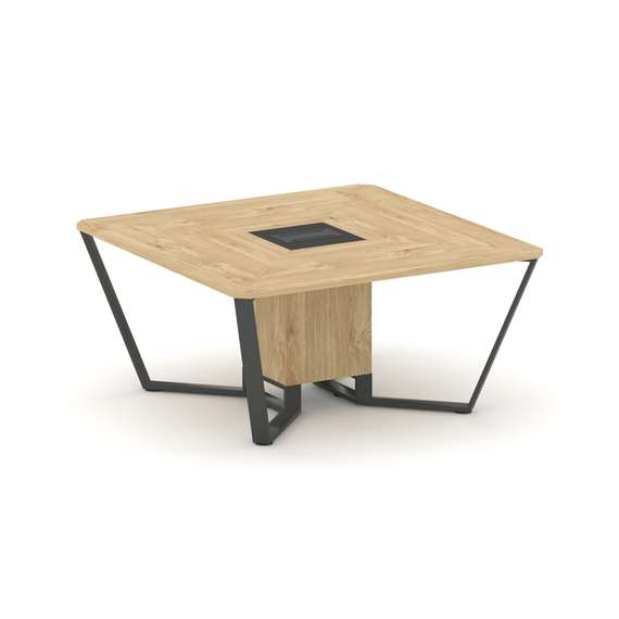 Steel Meet Стол переговорный квадратный KMK-PR.B.SP-08 Тиквуд Светлый/Графит Глянец/Металл Антрацит