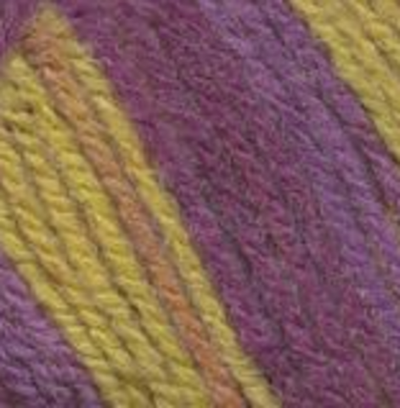 Пряжа "Подмосковная меланж", 50% шерсть, 50% акрил, 100гр-250м, желтый/фиолетовый