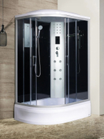 Душевая кабина RIVER  DUNAY 120/80/24  TH R 120х80 см,  тонированное стекло, поддон средний, радио, правосторонняя
